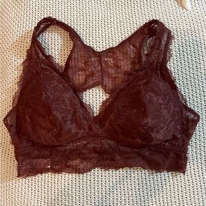 Lace Bralette in Burgundy